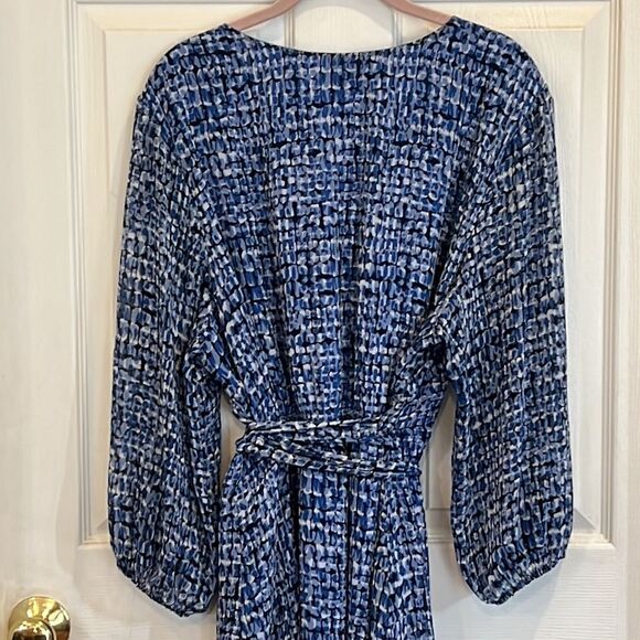 Cheztu Women’s plus size 22 blue geometric print midi dress - Picture 12 of 14